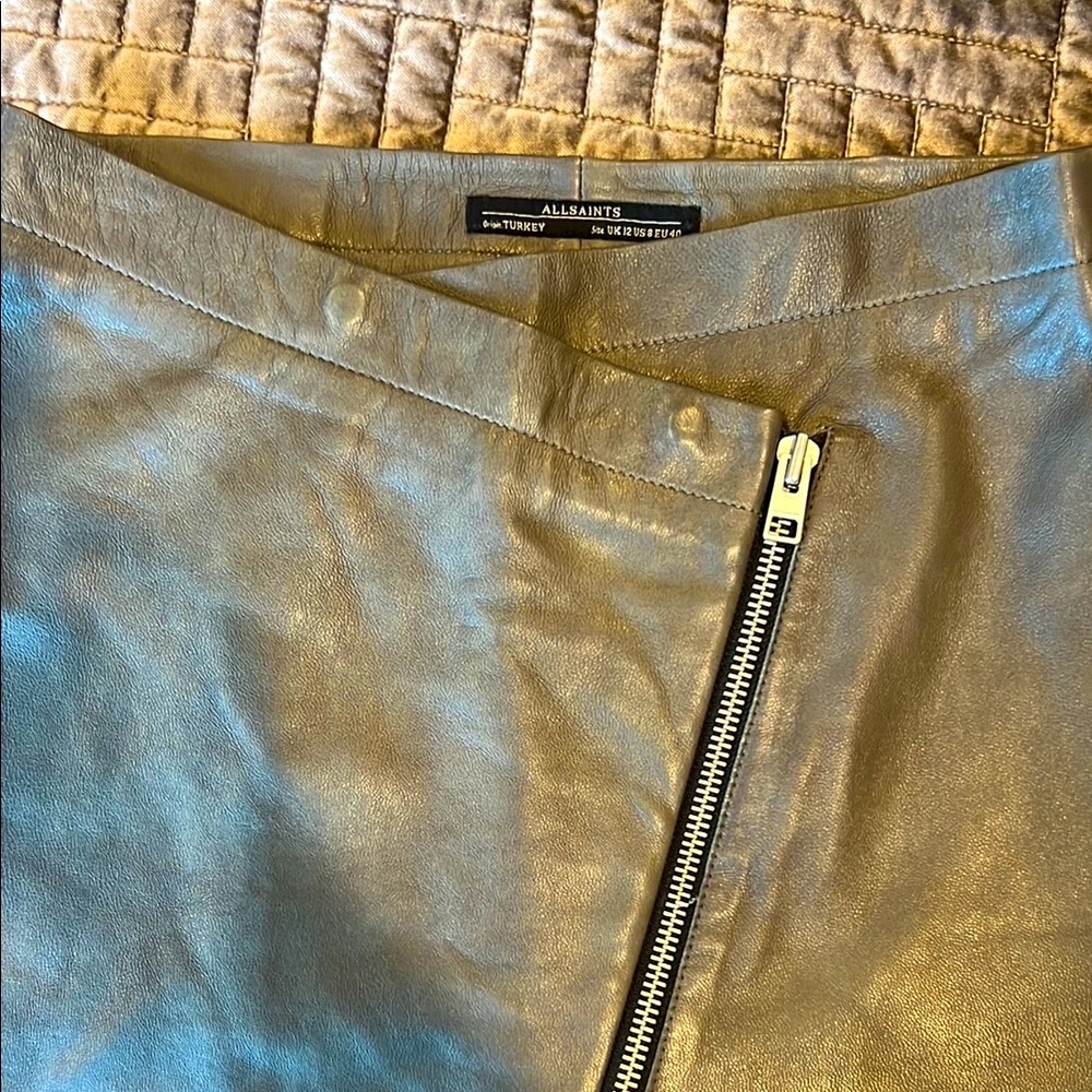 All Saints Silver Mini Skirt